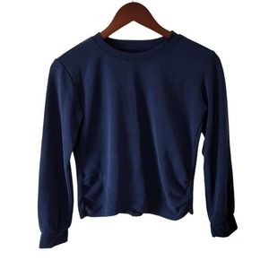 Athleta Girl 405374 Navy Blue Ruched Side Overlay Hem Girls Large 12